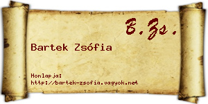 Bartek Zsófia névjegykártya