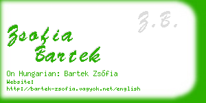 zsofia bartek business card