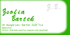 zsofia bartek business card